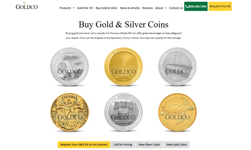 gold and silver coins from goldco